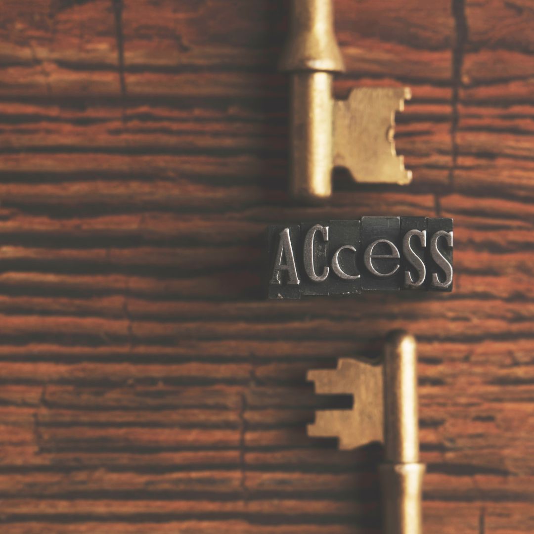 the word "access" with two keys